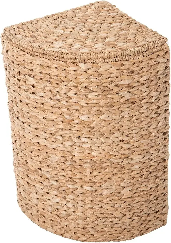 Round Seagrass Hamper with Detachable Liner and Lid