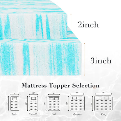 Queen Size Thick Gel  Cooling Mattress Soft and Breathable Bed Topper