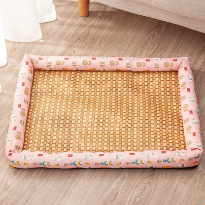 Summer Medium Cat Sleeping Mat Cooling Breathable Small Dog Bed