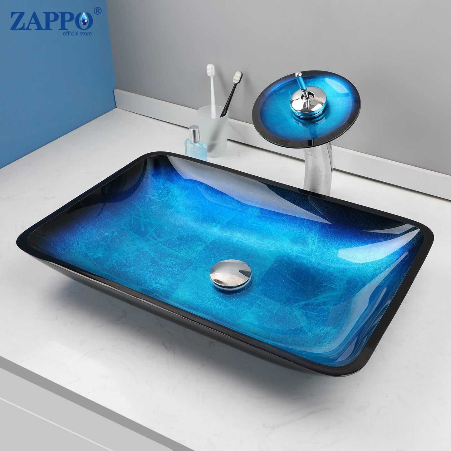 Tempered Glass Bathroom Vessel Sink