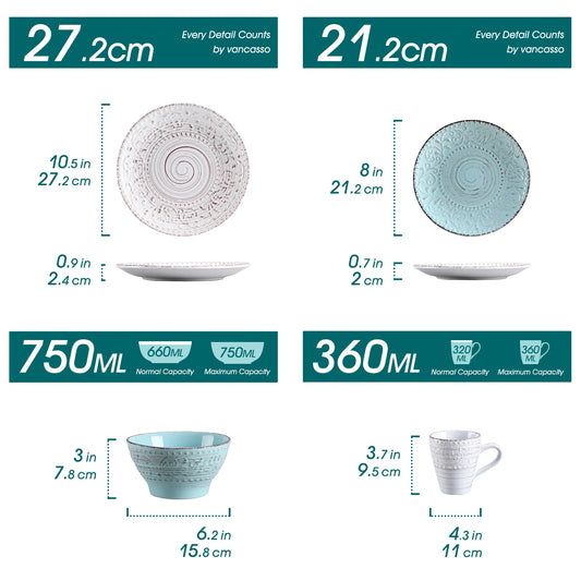 vancasso VINE 16/32/48 Ceremic Plates Dinner Set