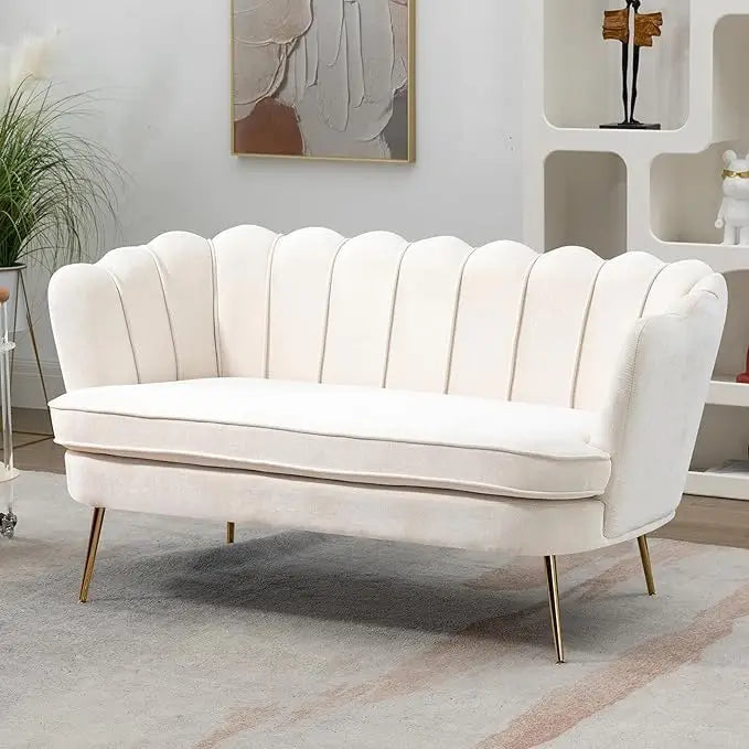 Loveseat with Gold Metal Legs