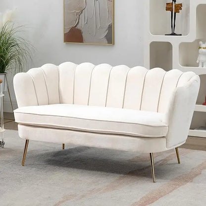 Loveseat with Gold Metal Legs