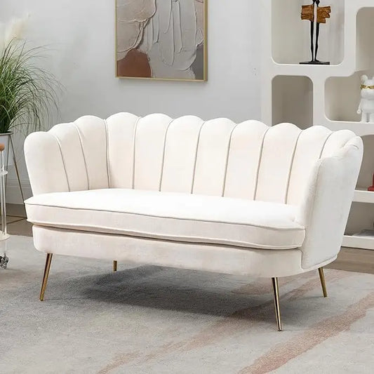 Loveseat with Gold Metal Legs