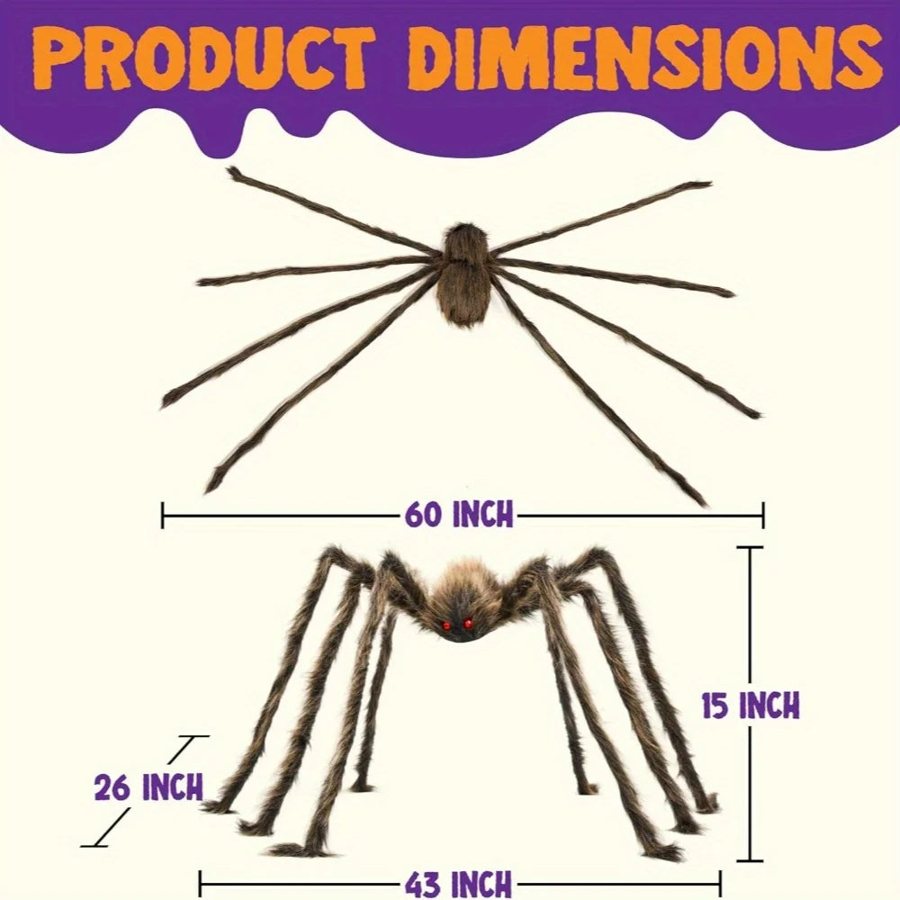 Large Giant Spider Halloween Outdoor Decorations Scary Large Spider(Standing Height Is 15 Inches)