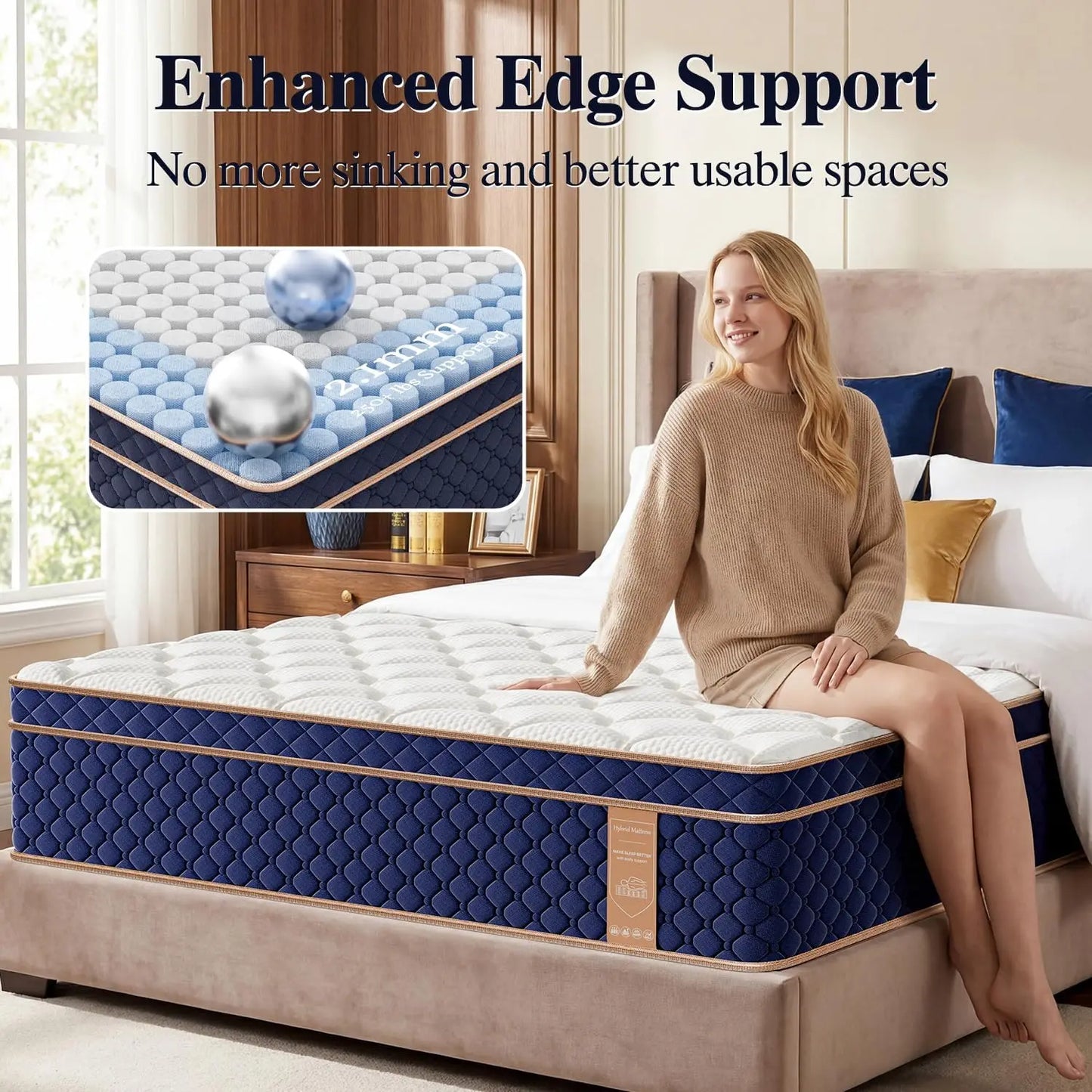 12"14"16" Full Queen King Size Hybrid Mattress