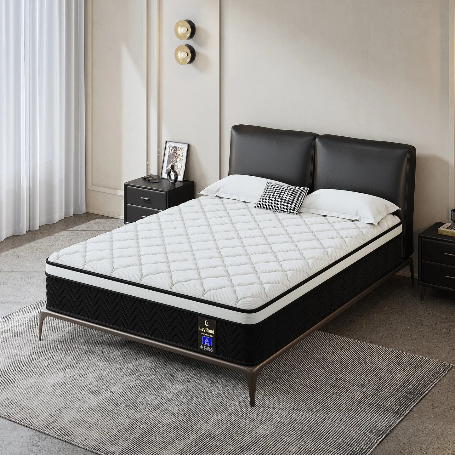 LayRoad 12/14Inch Memory Foam Spring Mattress Single/Double/Queen/King Sizes